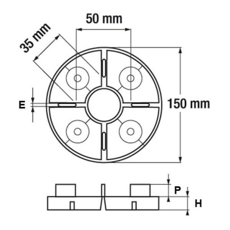 Soporte elevado fijo para pavimento flotante