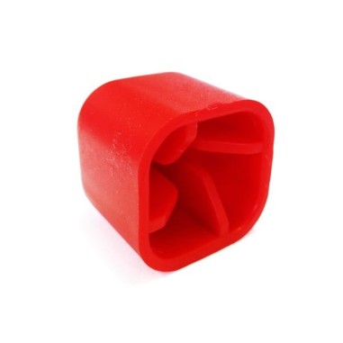 Punta protectora de plástico en color rojo para armaduras y ferralla