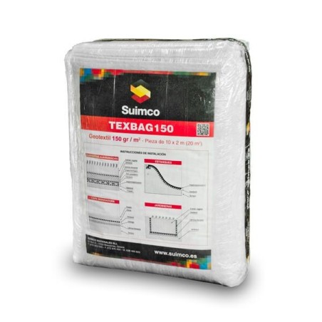 Geotextil  150 gr no tejido 100% poliester en paquete