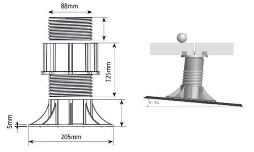 Soporte regulable para tarima flotante de cabezal autonivelante